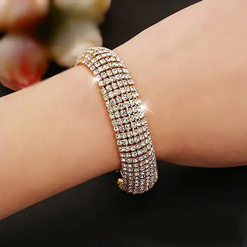 Luzora™ Glamour Girl Crystal Bangle Cuff Bracelet