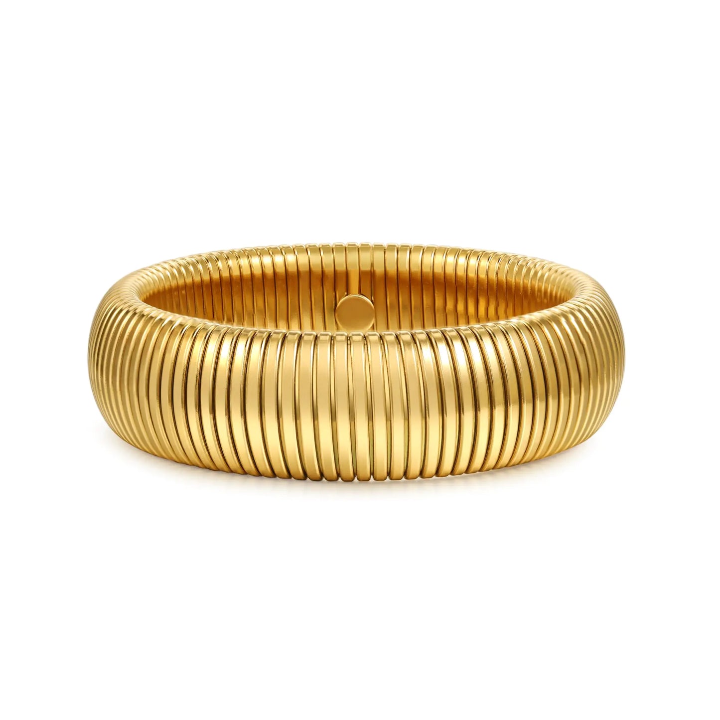 Luzora™ Gilded Coil – 18K Gold-Plated Chunky Bangle Bracelet