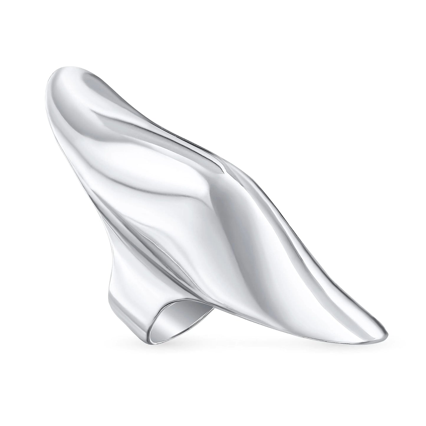 Luzora™ Silver Flux – High Polish Sterling Silver Full Finger Ring