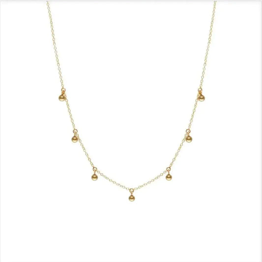 Luzora™ Golden Poise – Beaded Gold-Plated Necklace