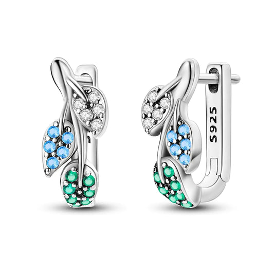 Luzora™ 925 Sterling Silver Pave Cubic Zirconia Huggie Hoop Earrings