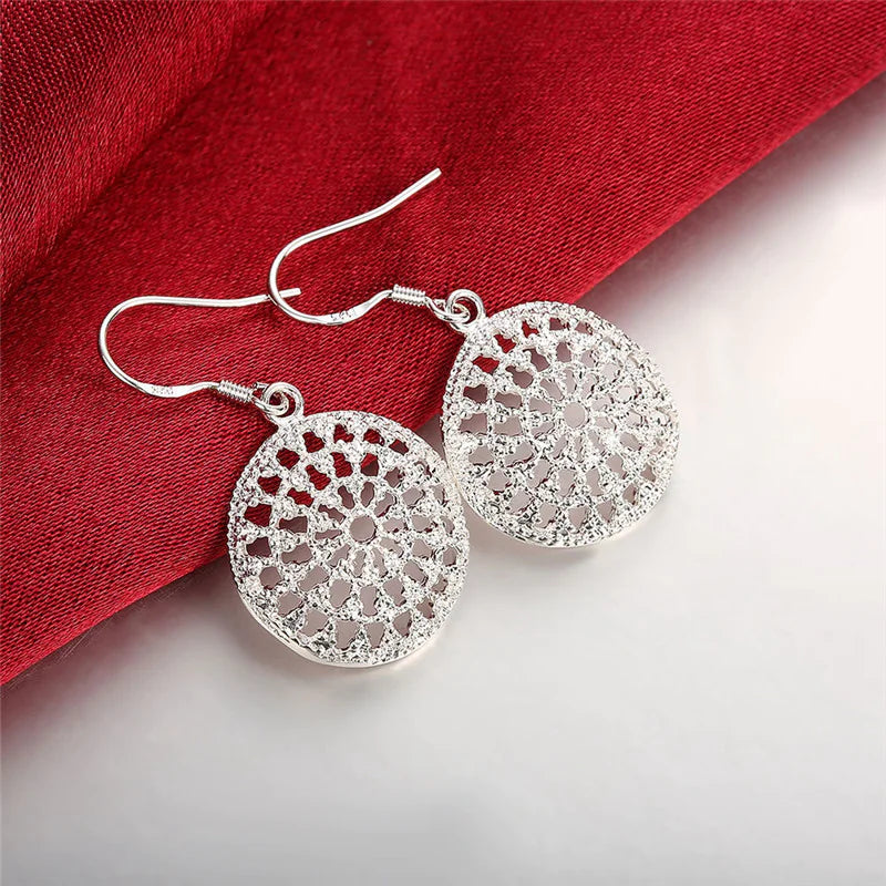 Luzora™ Silver-Plated Hollow Disc Earrings