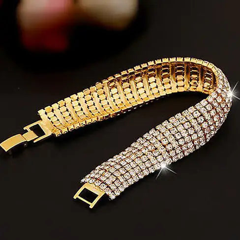 Luzora™ Glamour Girl Crystal Bangle Cuff Bracelet