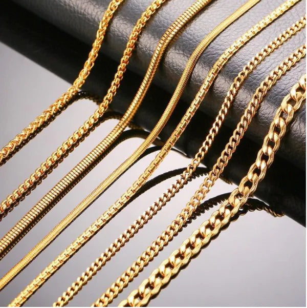 Luzora™ Titan Luxe – Gold Titanium Steel Chain Necklace for Men