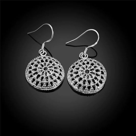 Luzora™ Silver-Plated Hollow Disc Earrings