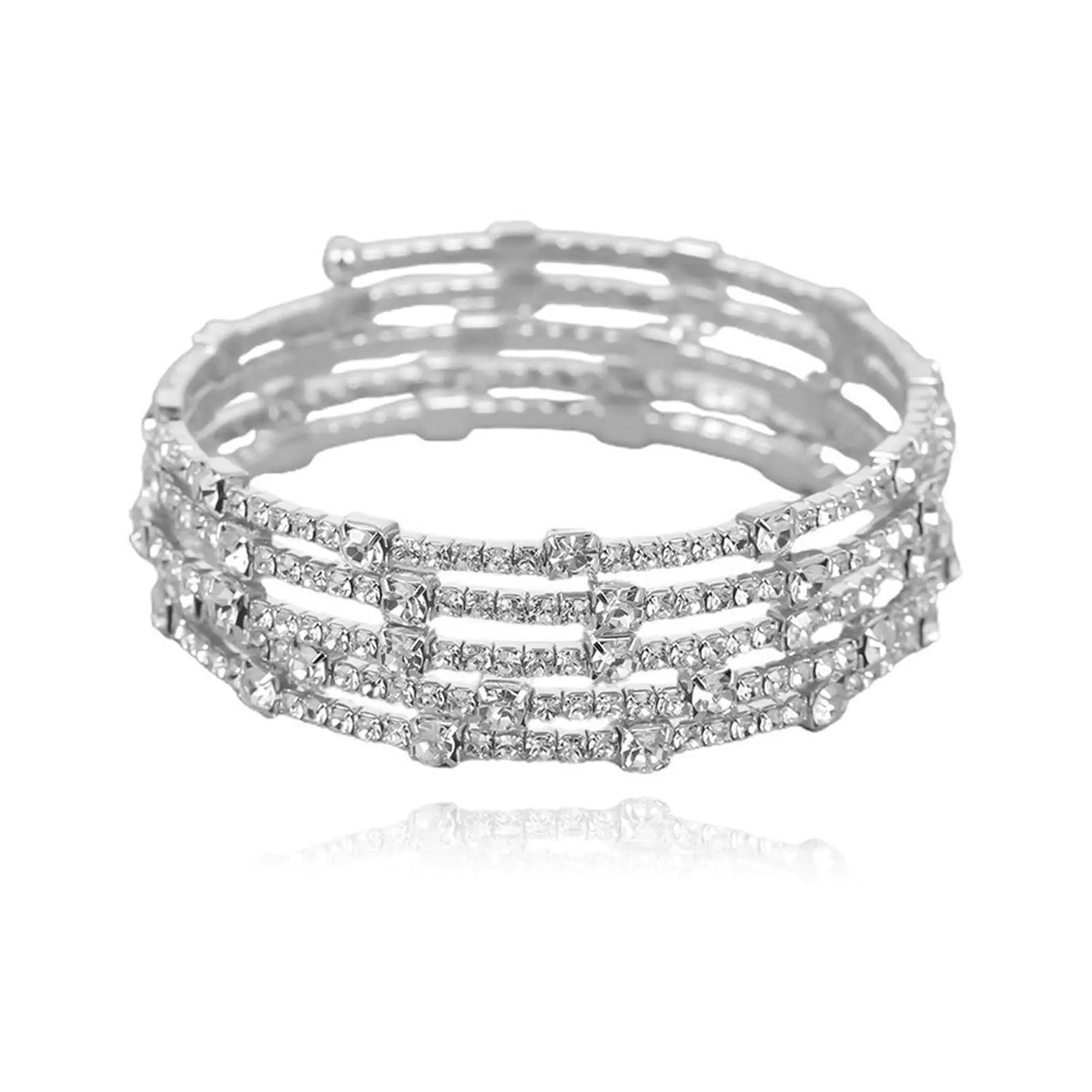 Luzora™ Radiant Allure – Gold Rhinestone Statement Bracelet