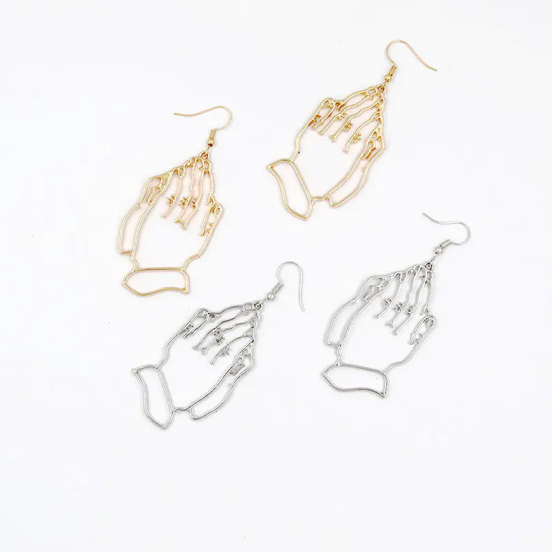Luzora™ Abstract Hollow Hand Earrings