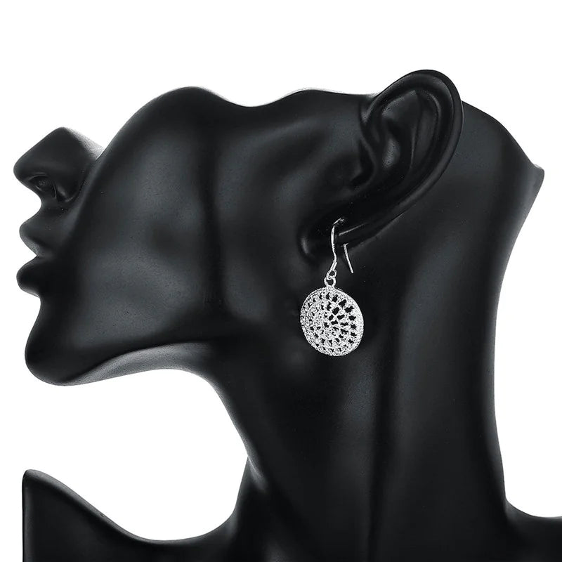 Luzora™ Silver-Plated Hollow Disc Earrings