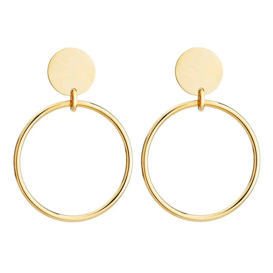 Luzora™ Geometric Double Circle Drop Earrings