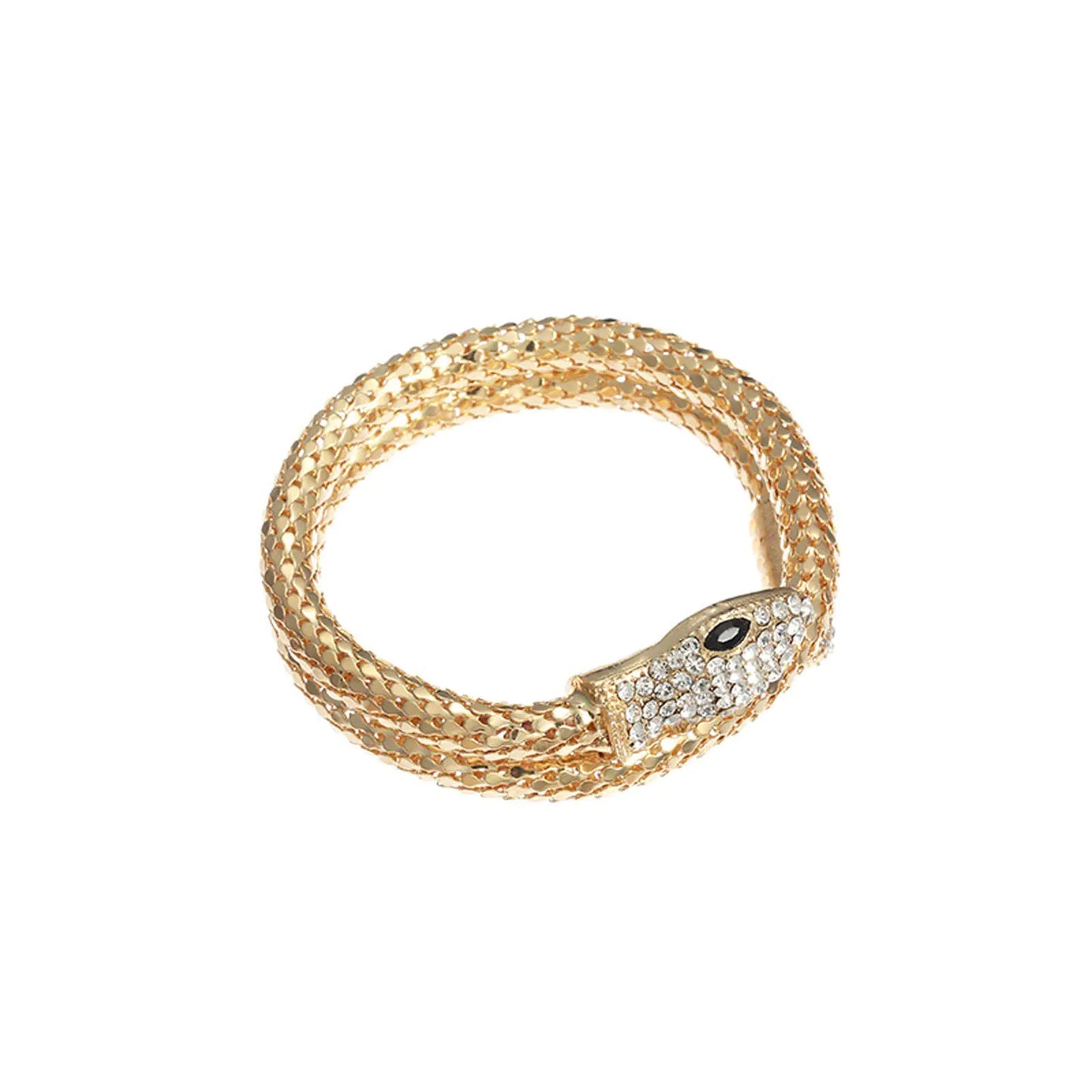 Luzora™ Rhinestone Snake Bracelet — Retro Curved Bar Statement Design