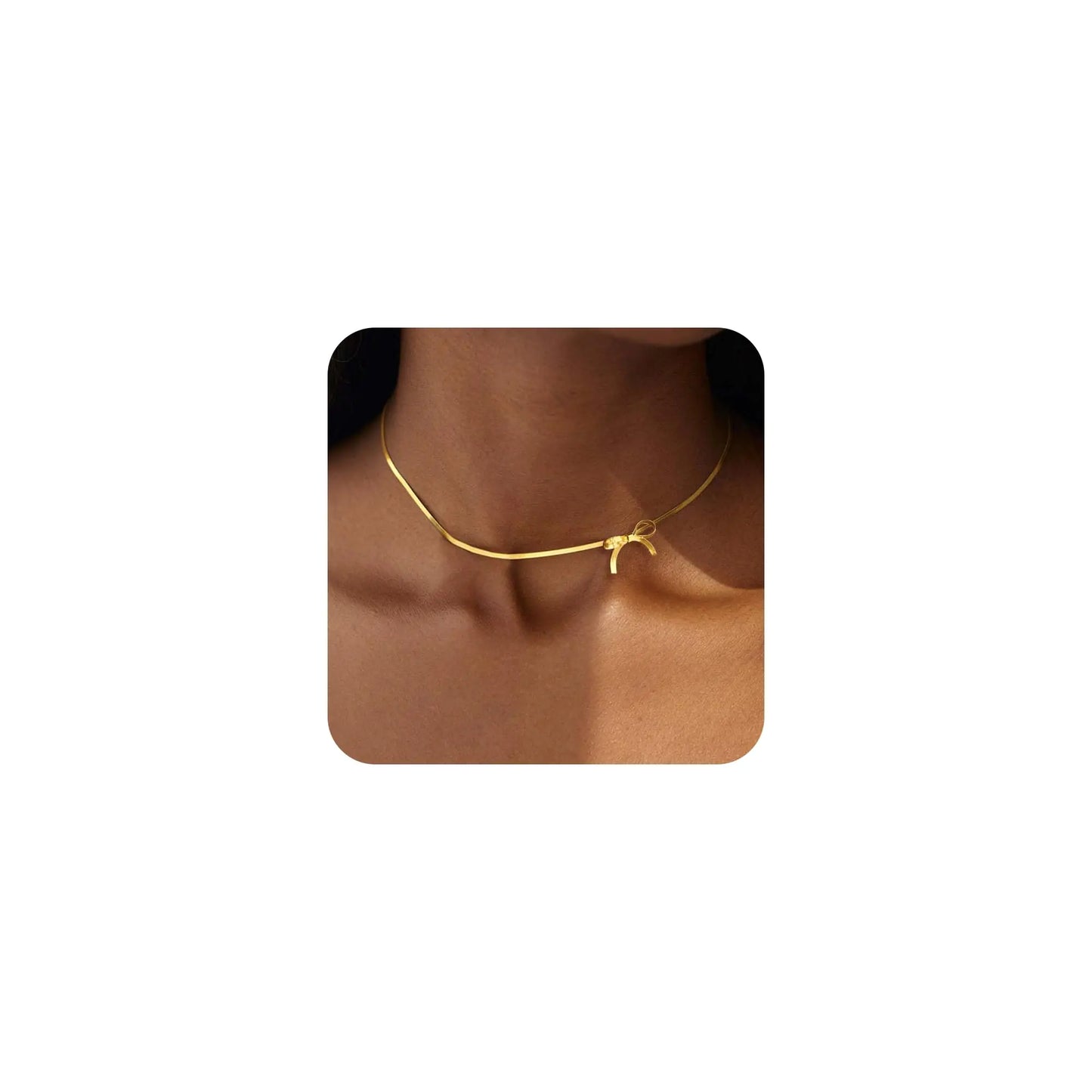 Luzora™ 18K Gold Bow Necklace — Dainty Trendy Personalized Charm