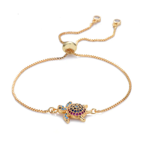 Luzora™ Ocean Glow – Colorful Sea Turtle Pendant Bracelet