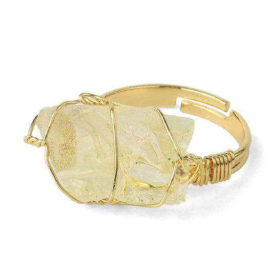Luzora™ Raw Lemon Quartz Crystal Ring