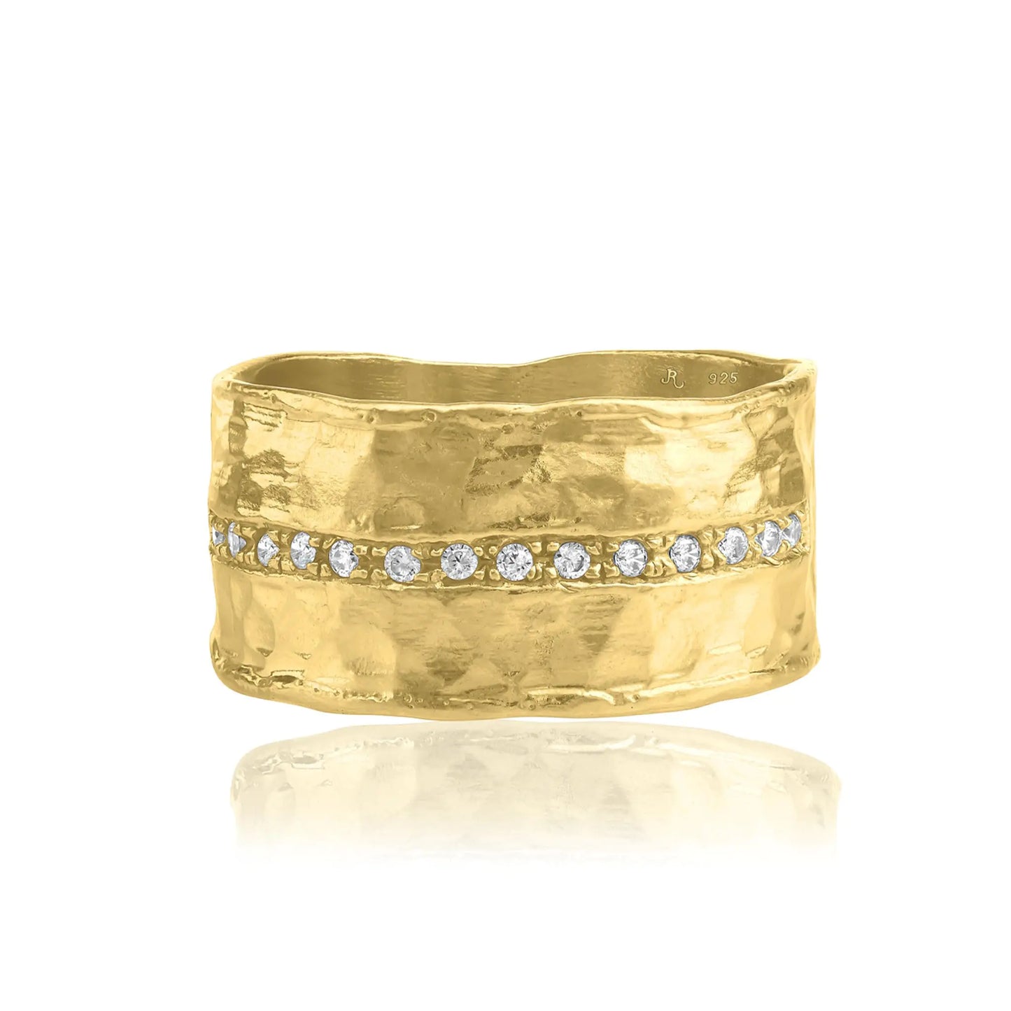 Luzora™ 14K Gold Over Sterling Silver Half-Eternity Statement Ring