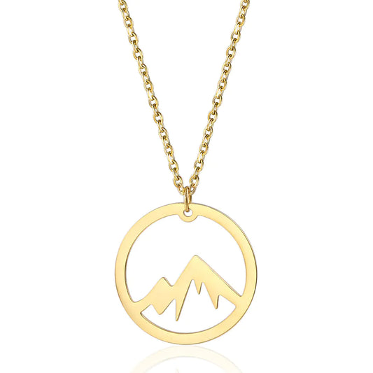 Luzora™ Summit Glow – 18K Gold-Plated Minimalist Mountain Necklace