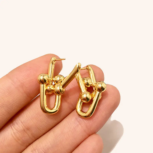 Luzora™ High Version T-Style Chunky Chain Hoop Earrings