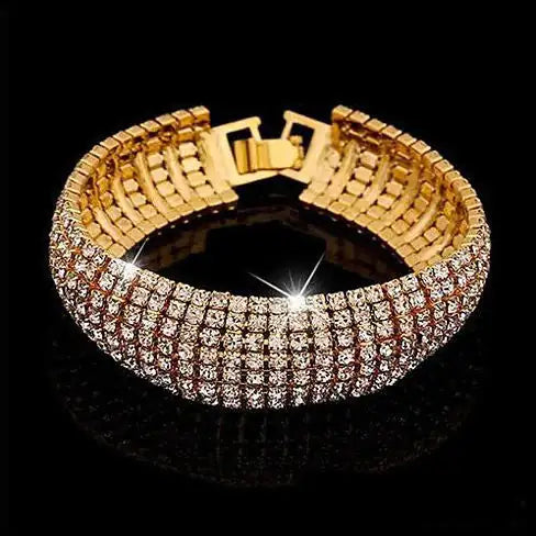 Luzora™ Glamour Girl Crystal Bangle Cuff Bracelet