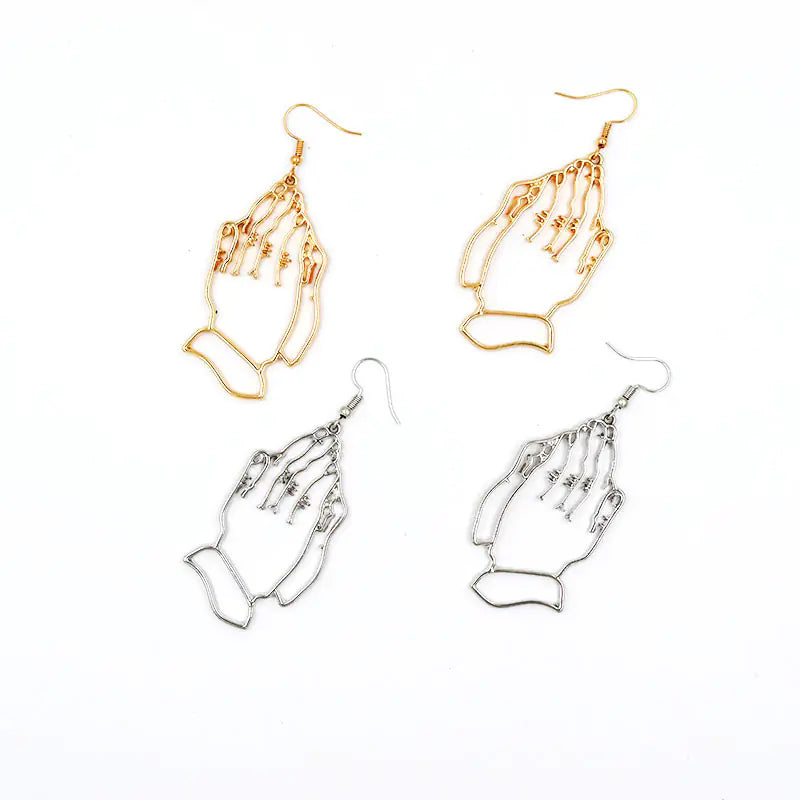 Luzora™ Abstract Hollow Hand Earrings