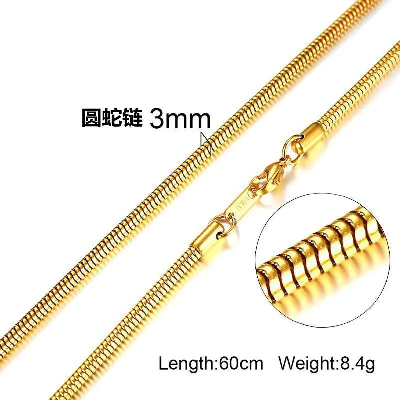 Luzora™ Titan Luxe – Gold Titanium Steel Chain Necklace for Men